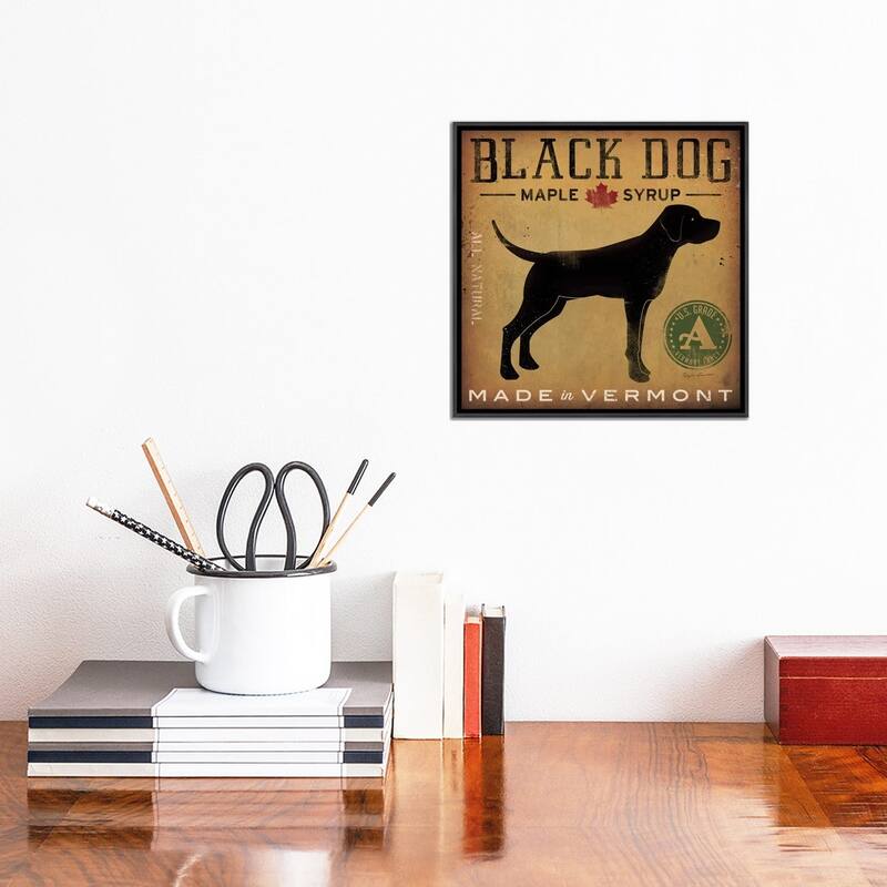 iCanvas "Black Dog Maple Syrup" by Ryan Fowler Framed Bed Bath & Beyond 37679696